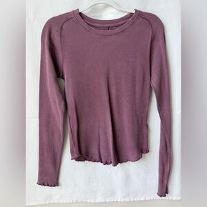 Free People We the Free Easy Does It Long-Sleeved Tee Size Small in Magenta